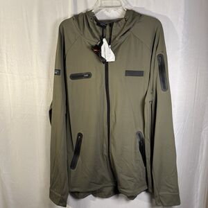 Actively Black Men’s Full Zip Hoodie Jacket 2X Olive Green NWT